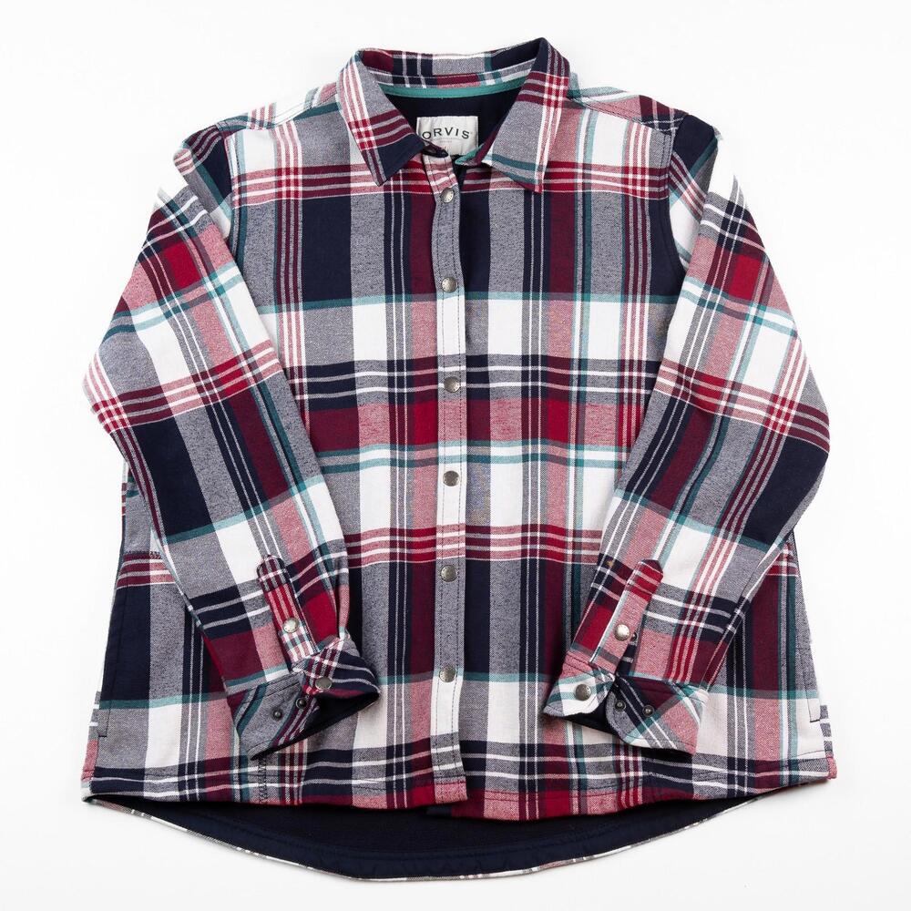 Orvis Pinnacle Women’s XL Fleece Lined Plaid Flannel Shirt Jacket Shacket
